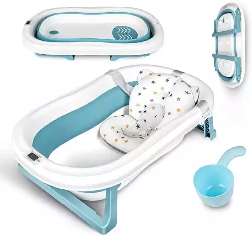 Baignoire bébé pliable avec thermomètre à eau inclus
