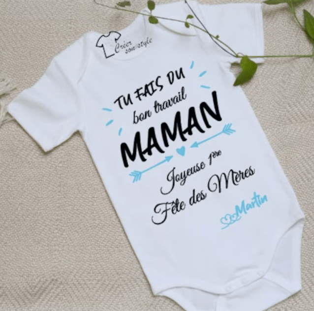 Body personnalisé "Joyeuse 1ère fête des mères"
