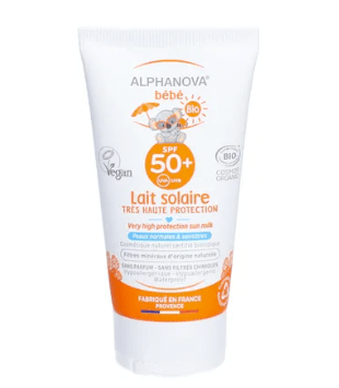 Lait solaire bébé bio SPF50+ Alphanova