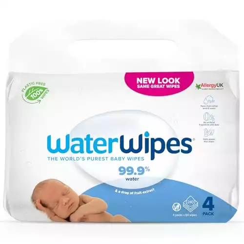 240 lingettes bébés (4 Paquets) à base d'eau