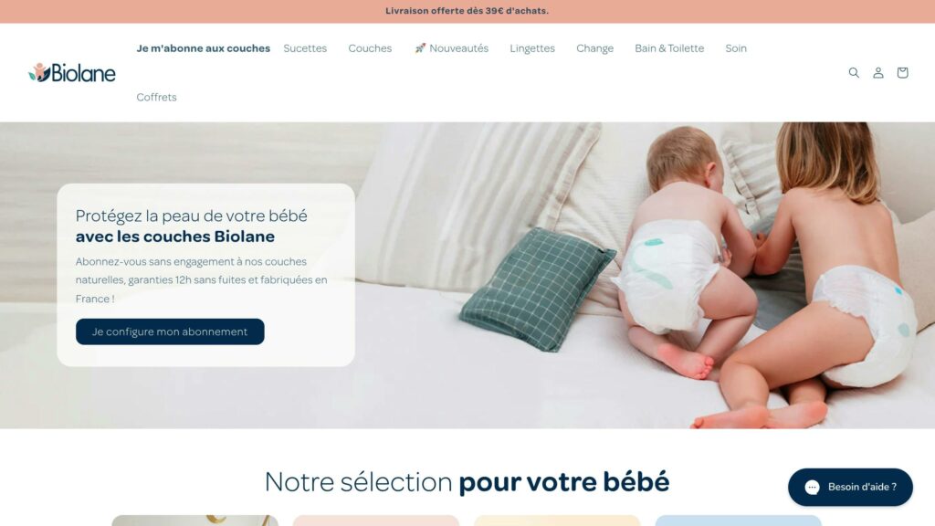 Comparatif couche Biolane