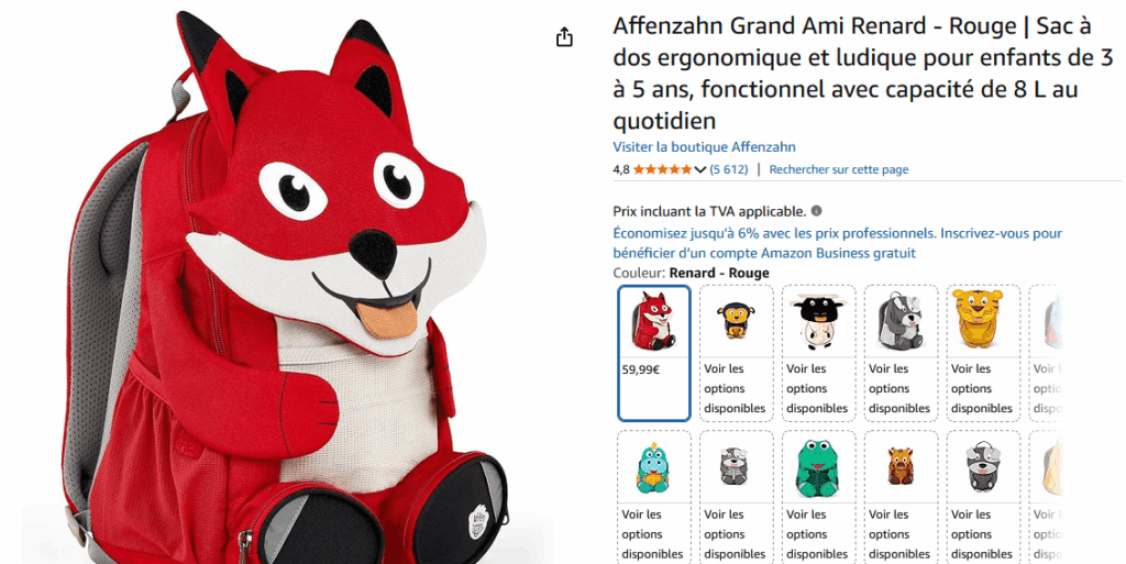 Cartable enfant maternelle Affenzahn